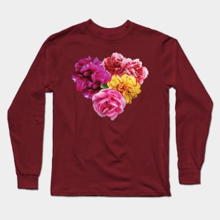 Carnations - Carnation Heart Mixed Colors Long Sleeve T-Shirt